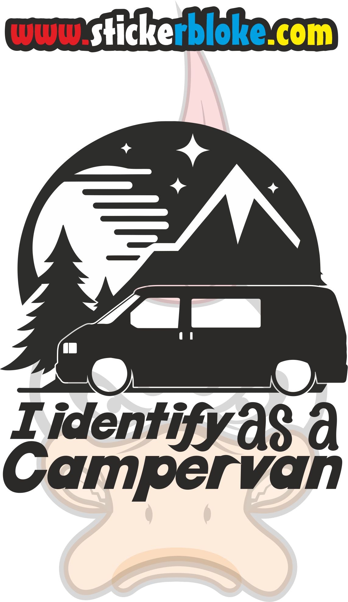 I Identify as A Camper Van Funny Campervan Sticker, Vanlife I Identify as A Camper Van Funny Campervan Sticker, Vanlife