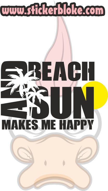 BEACH AND SUN MAKES ME HAPPY 2 STICKER