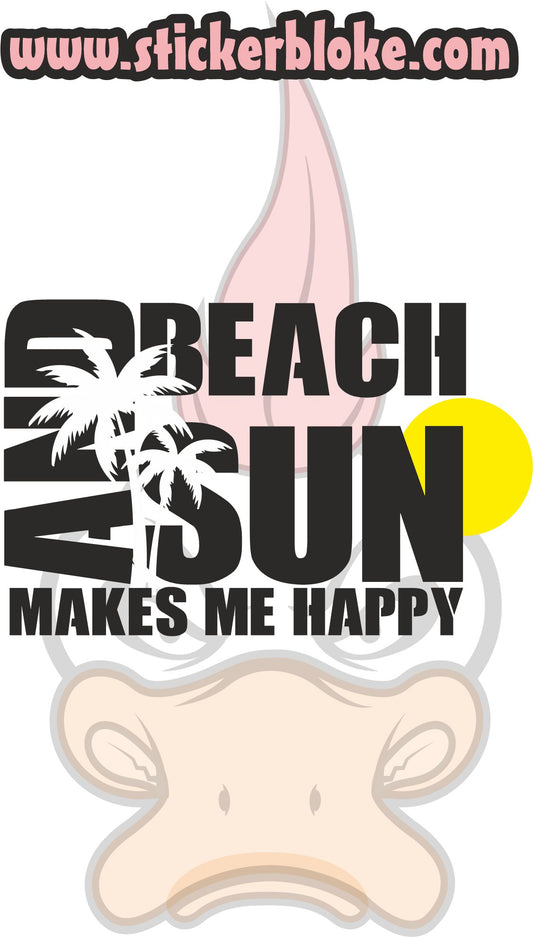 BEACH AND SUN MAKES ME HAPPY 2 STICKER