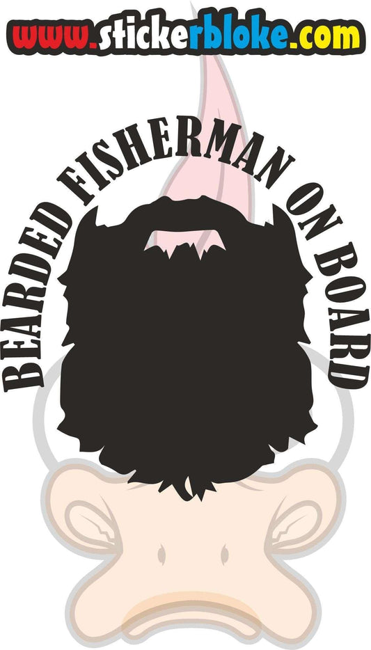 BEARDED FISHERMAN ON BOARD STICKER