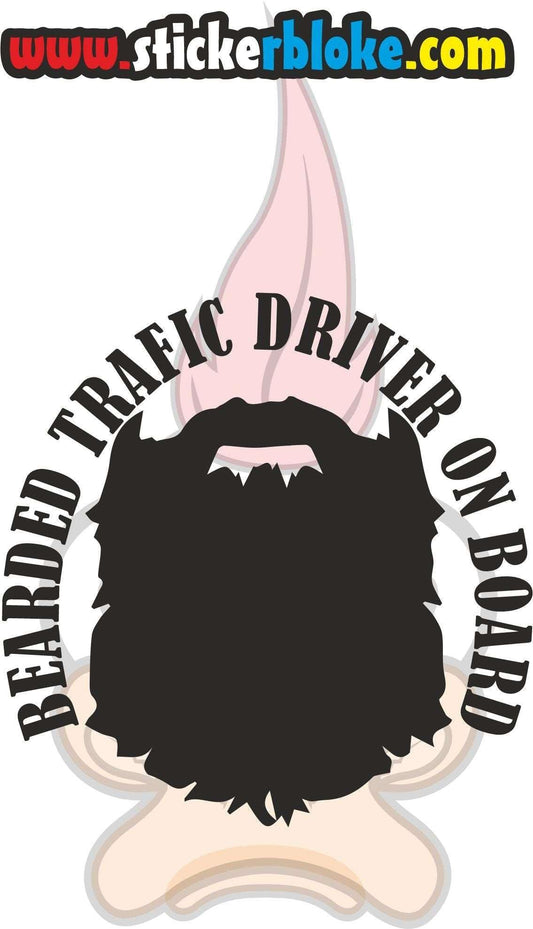 BEARDED TRAFIC DRIVER ON BOARD STICKER
