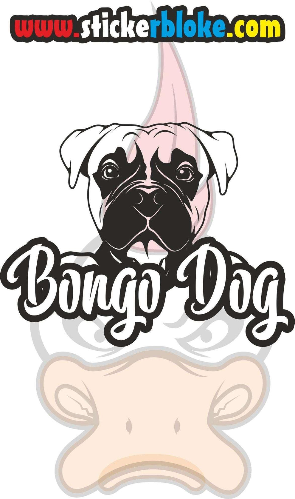 Bongo Sticker Design BONGO DOG BOXER STICKER – STICKERBLOKE