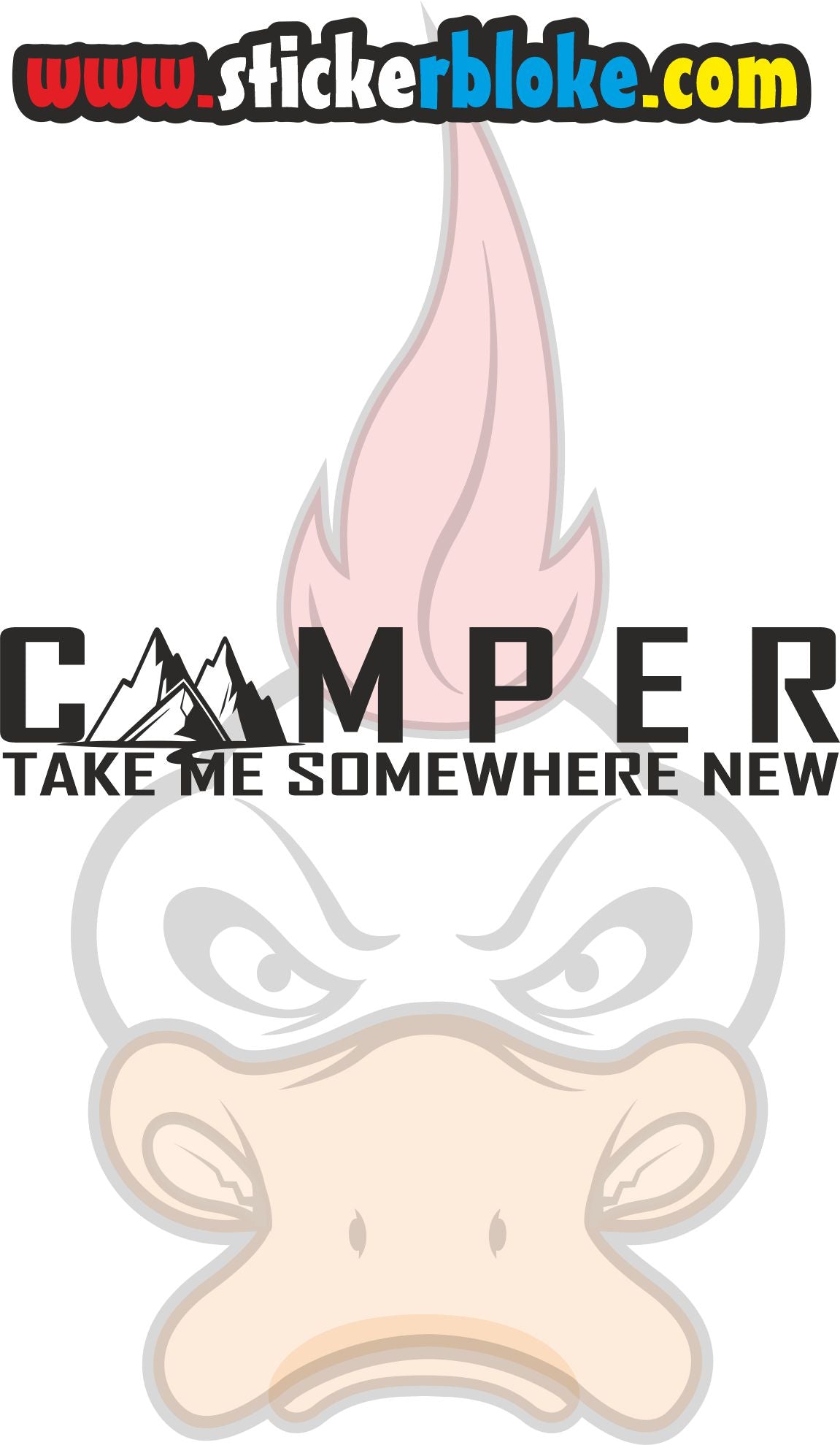 CAMPER TAKE ME SOMEWHERE NEW STICKER