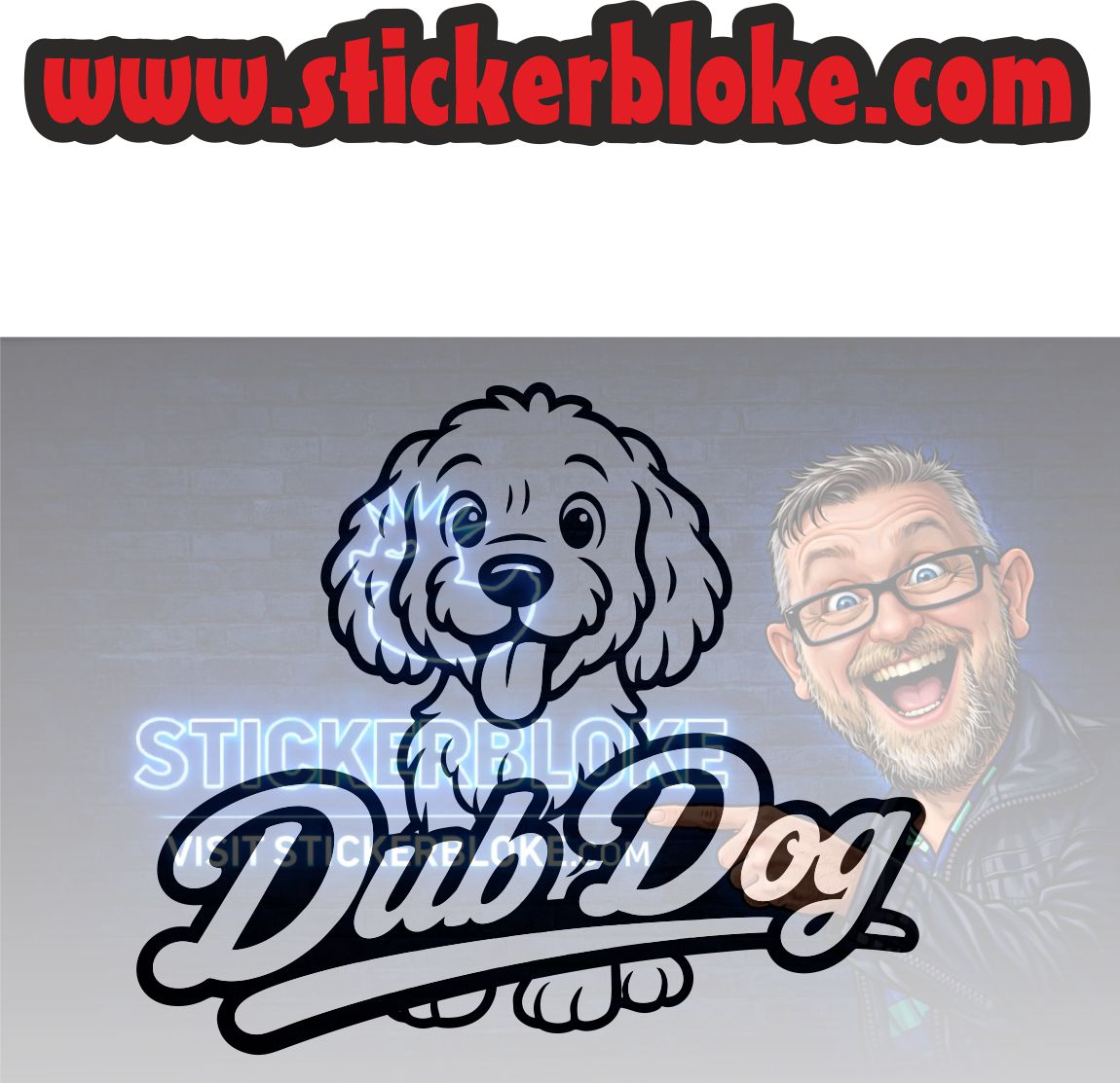 DUB DOG COCKAPOO CARTOON STICKER