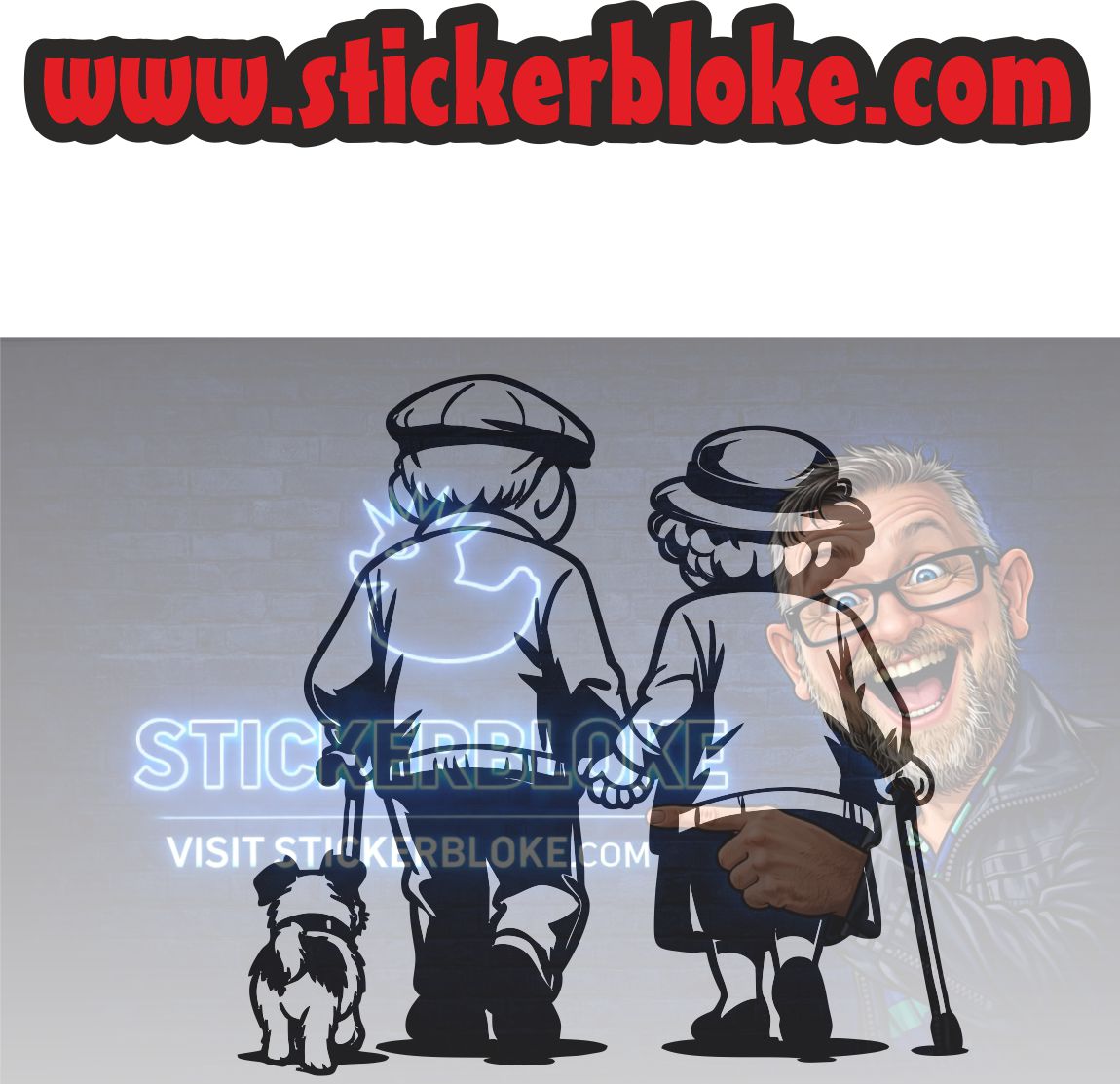 ELDERLY COUPLE WITH DOG