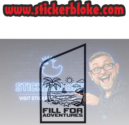 FILL FOR ADVENTURES BEACH SCENE T5 FUEL FLAP STICKER