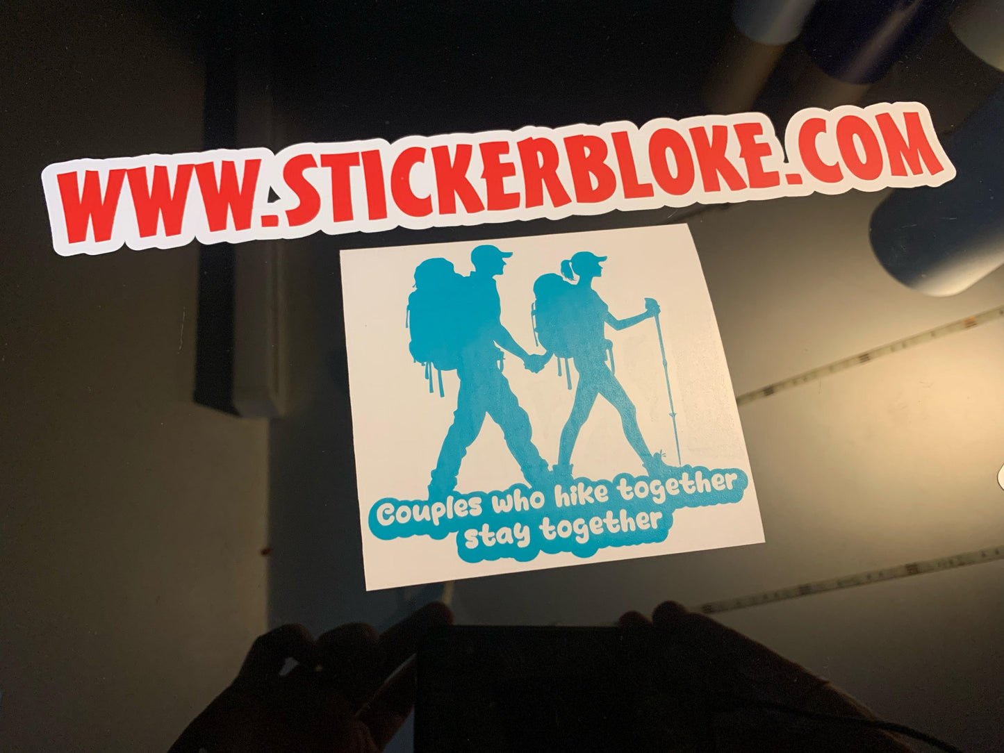 COUPLES WHO HIKE TOGETHER STAY TOGETHER STICKER – STICKERBLOKE