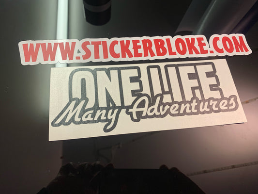 ONE LIFE MANY ADVENTURES STICKER