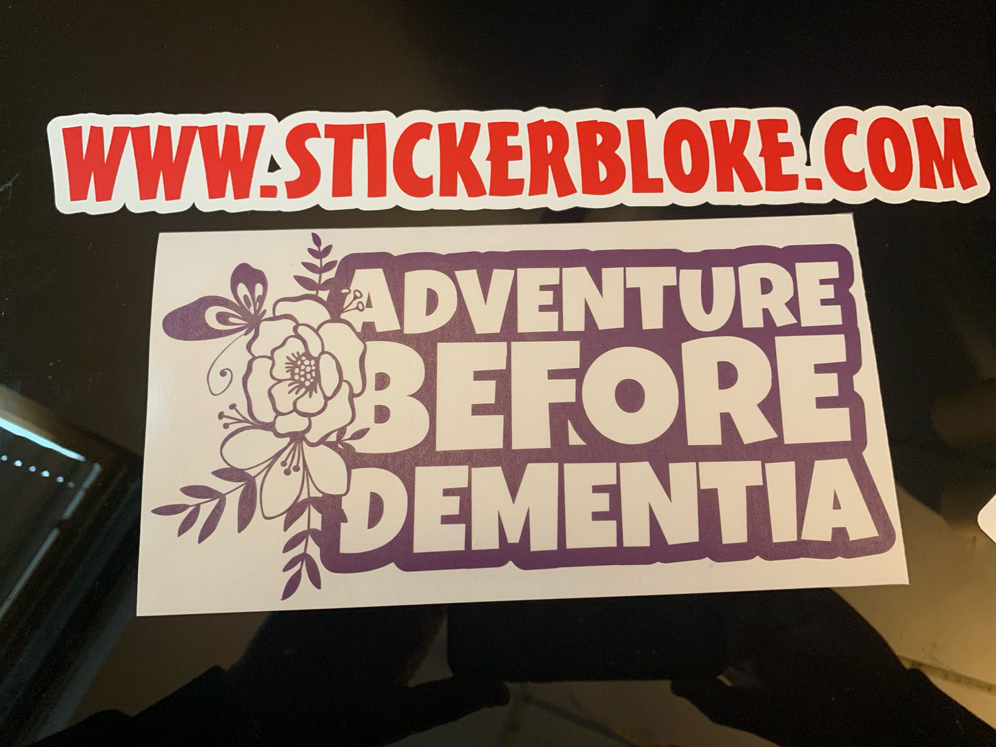 ADVENTURE BEFORE DEMENTIA FLORAL STICKER