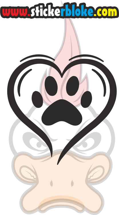 HEART WITH PAW PRINT STICKER