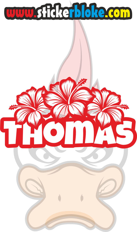 HIBISCUS NAME STICKER PERSONALISED