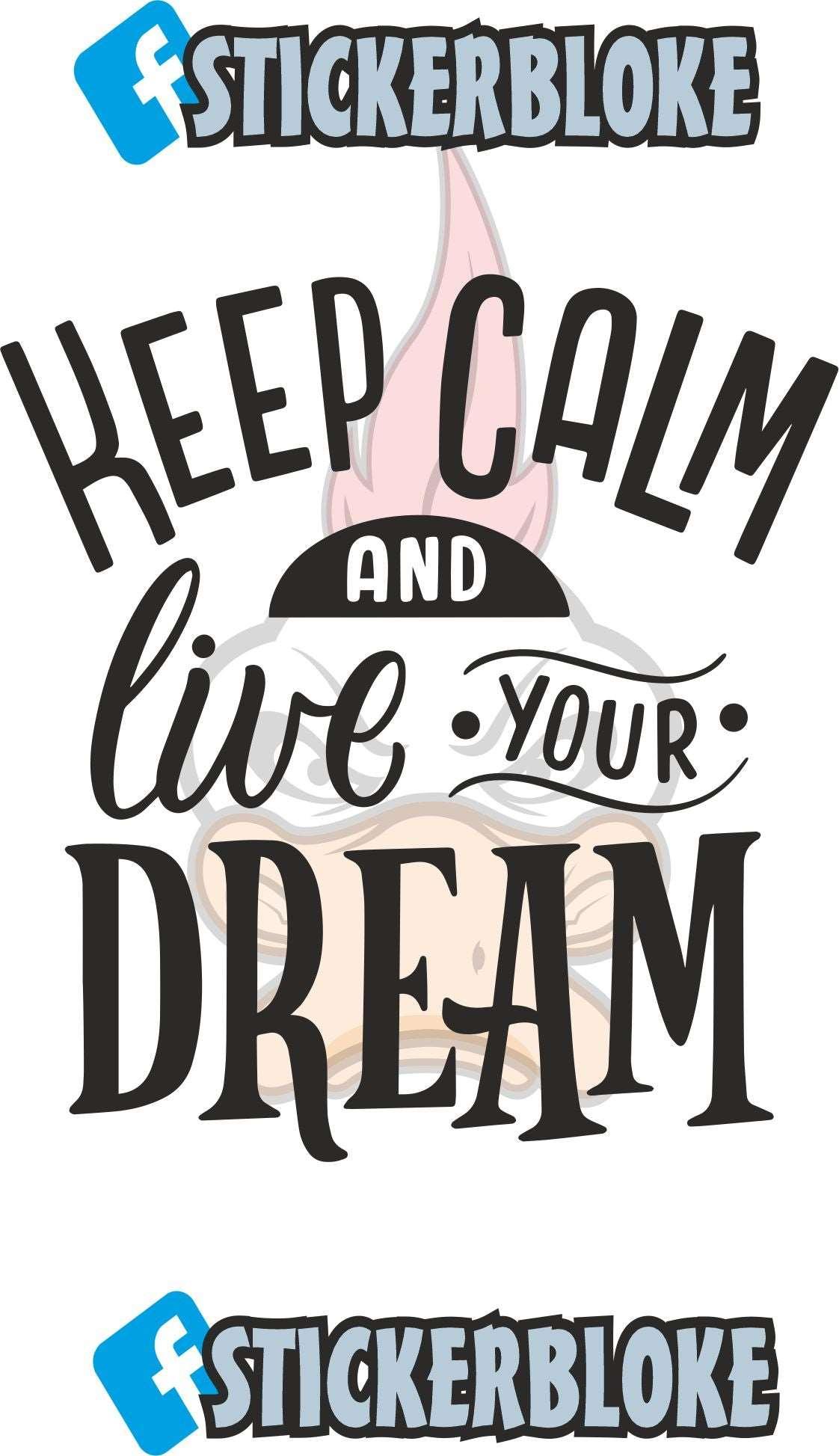 KEEP CALM AND LIVE YOUR DREAM STICKER