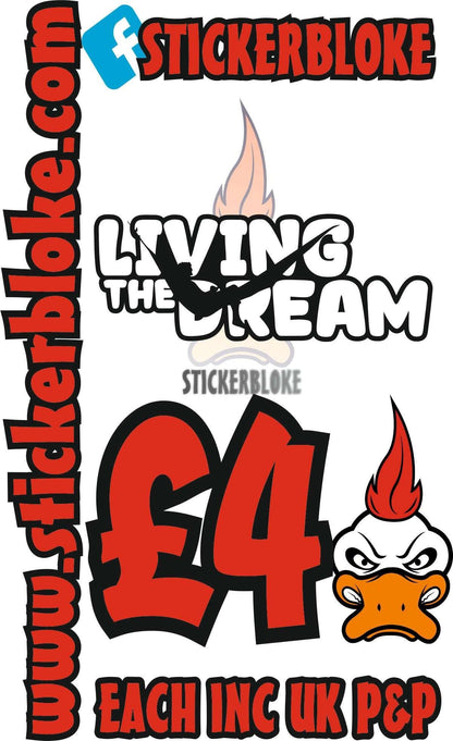 LIVING THE DREAM MAN LYING IN HAMMOCK - STICKERBLOKE