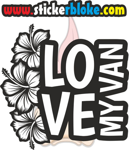 LOVE MY VAN HIBISCUS STICKER