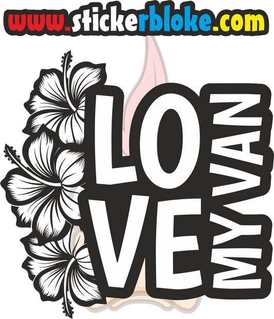 LOVE MY VAN HIBISCUS STICKER