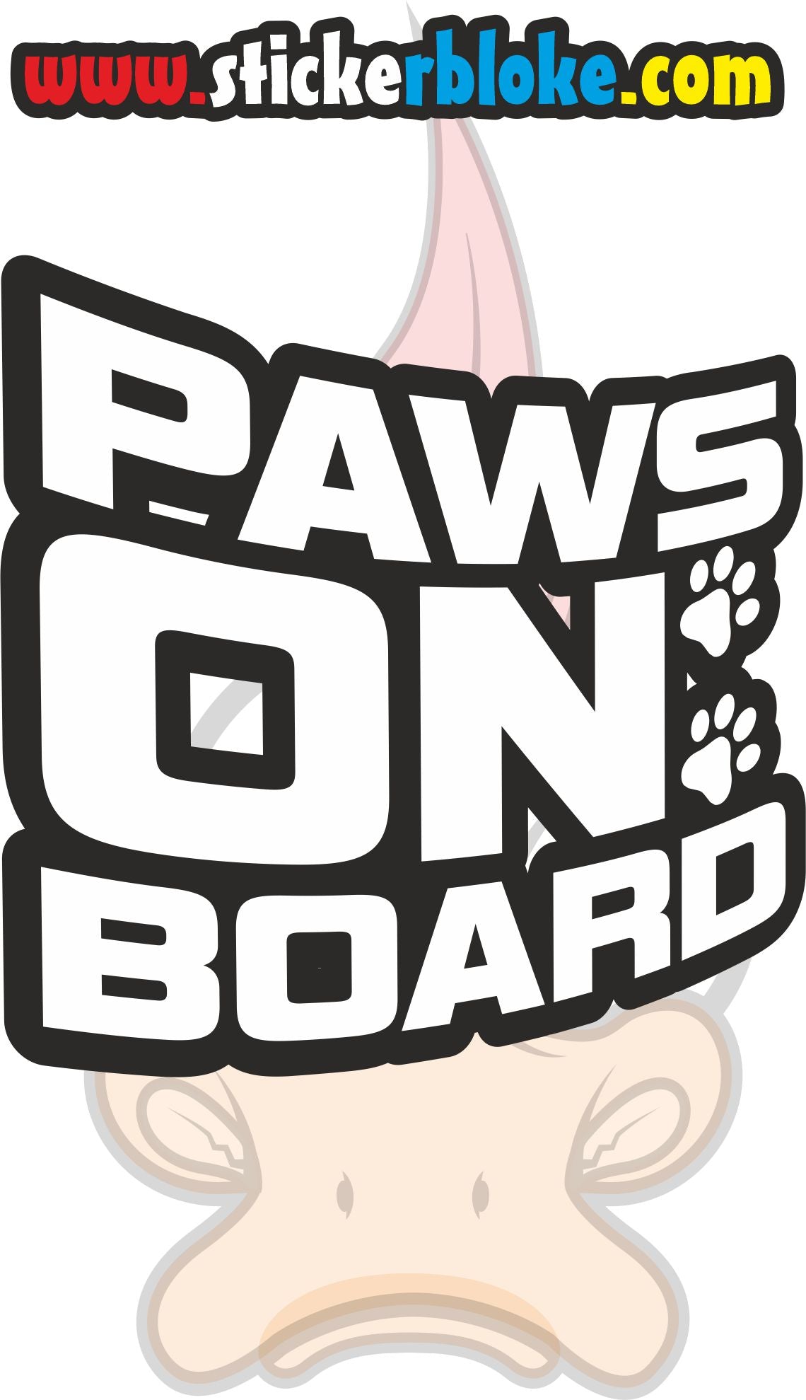 PAWS ON BOARD STICKER