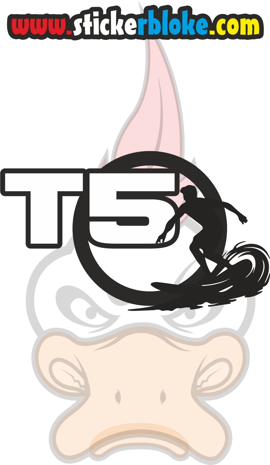 T5 SURFER CIRCLE STICKER