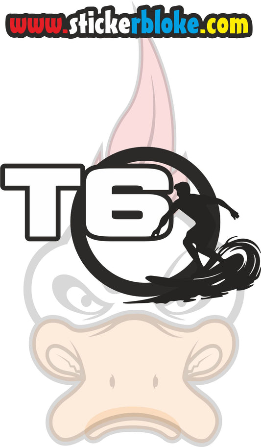 T6 SURFER CIRCLE STICKER