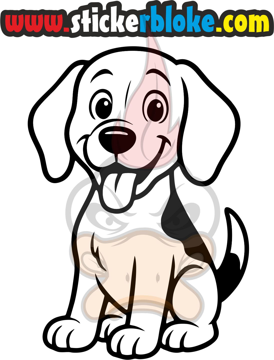BEAGLE CARTOON DOG STICKER
