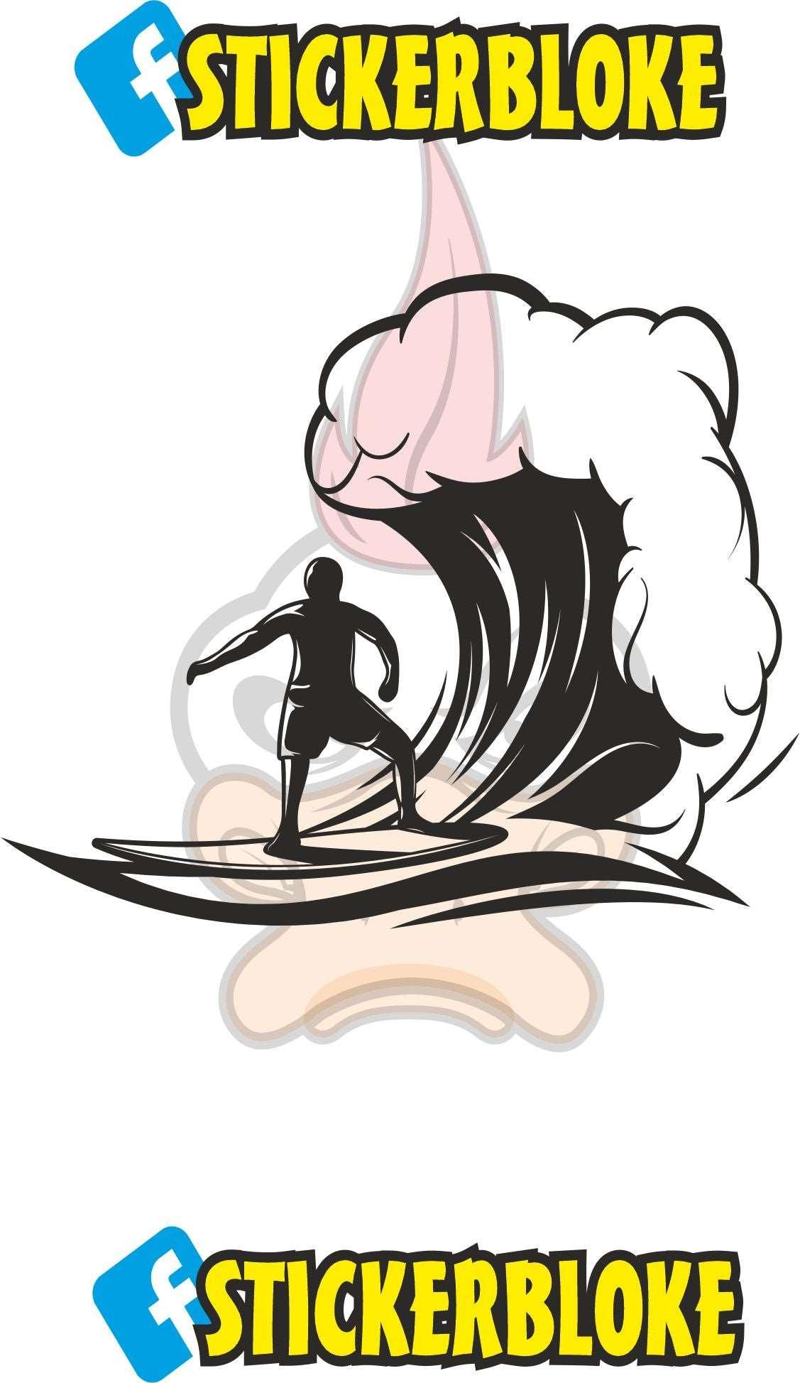 Large Surf Sticker BIG WAVE SURFER STICKER – STICKERBLOKE