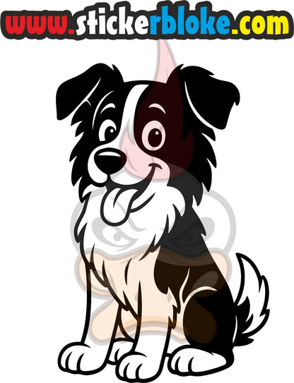 BORDER COLLIE CARTOON DOG STICKER