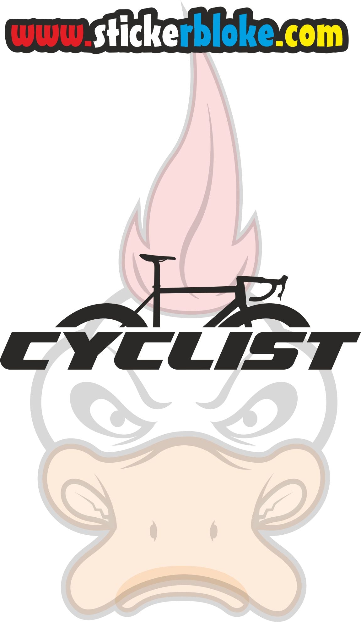 CYCLIST WORD STICKER – STICKERBLOKE