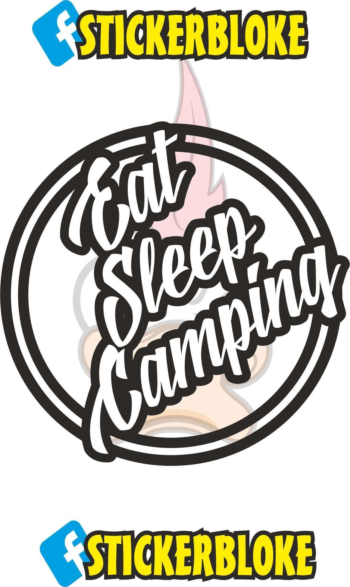 EAT SLEEP CAMPING STICKER – STICKERBLOKE