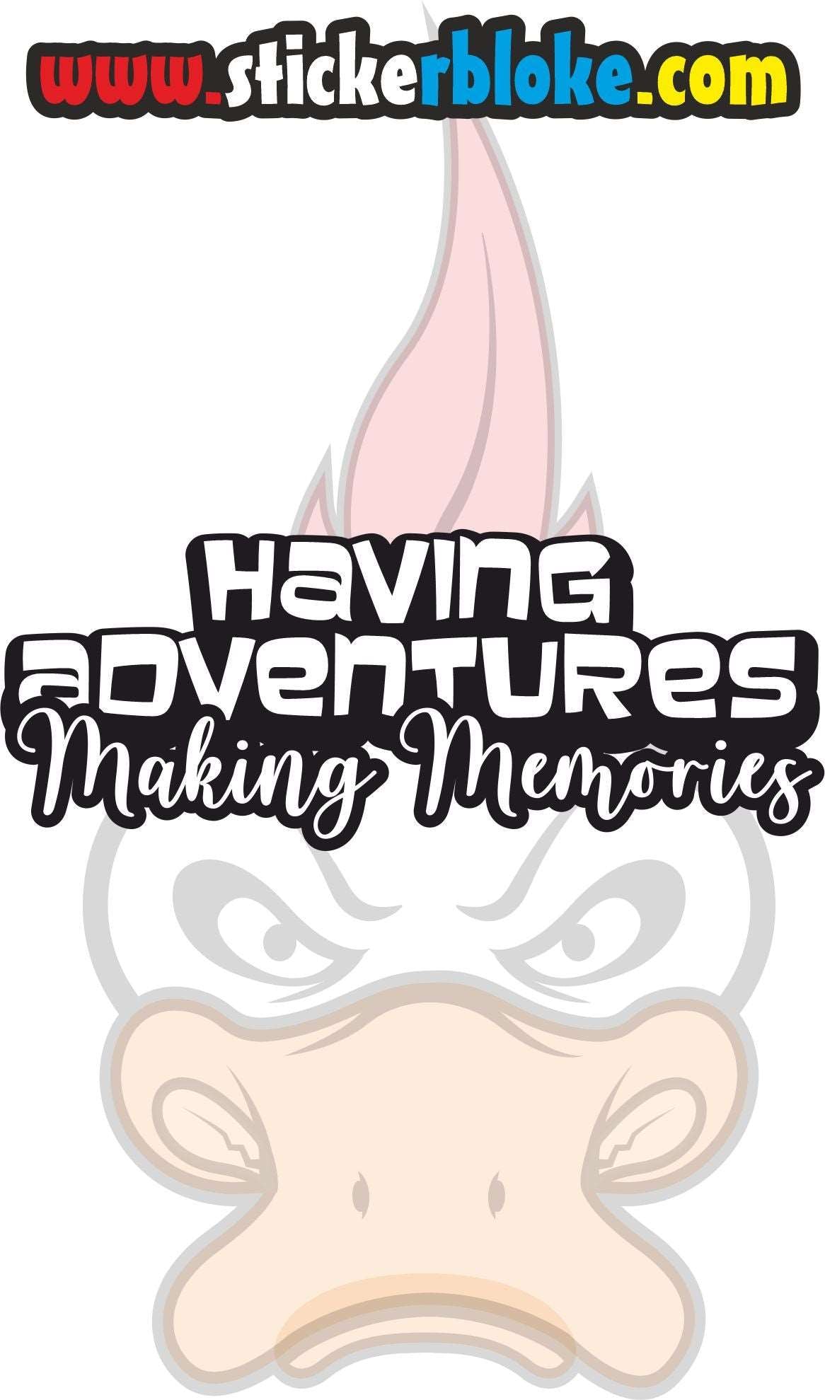 HAVING ADVENTURES MAKING MEMORIES SCRIPT STICKER