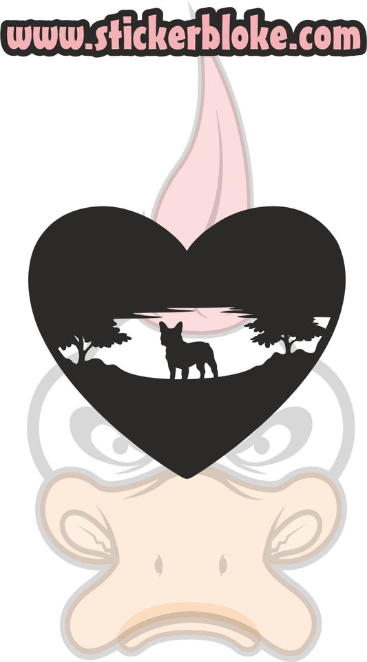 HEART WITH FRENCH BULLDOG STICKER