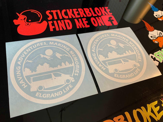 HAVING ADVENTURES MAKING MEMORIES ELGRAND EL GRAND - STICKERBLOKE
