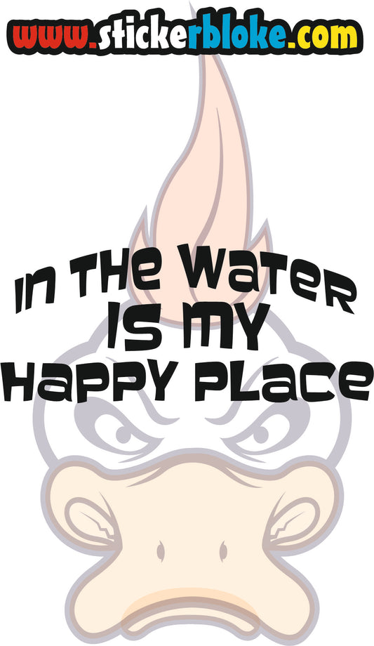 IN THE WATER IS MY HAPPY PLACE STICKER