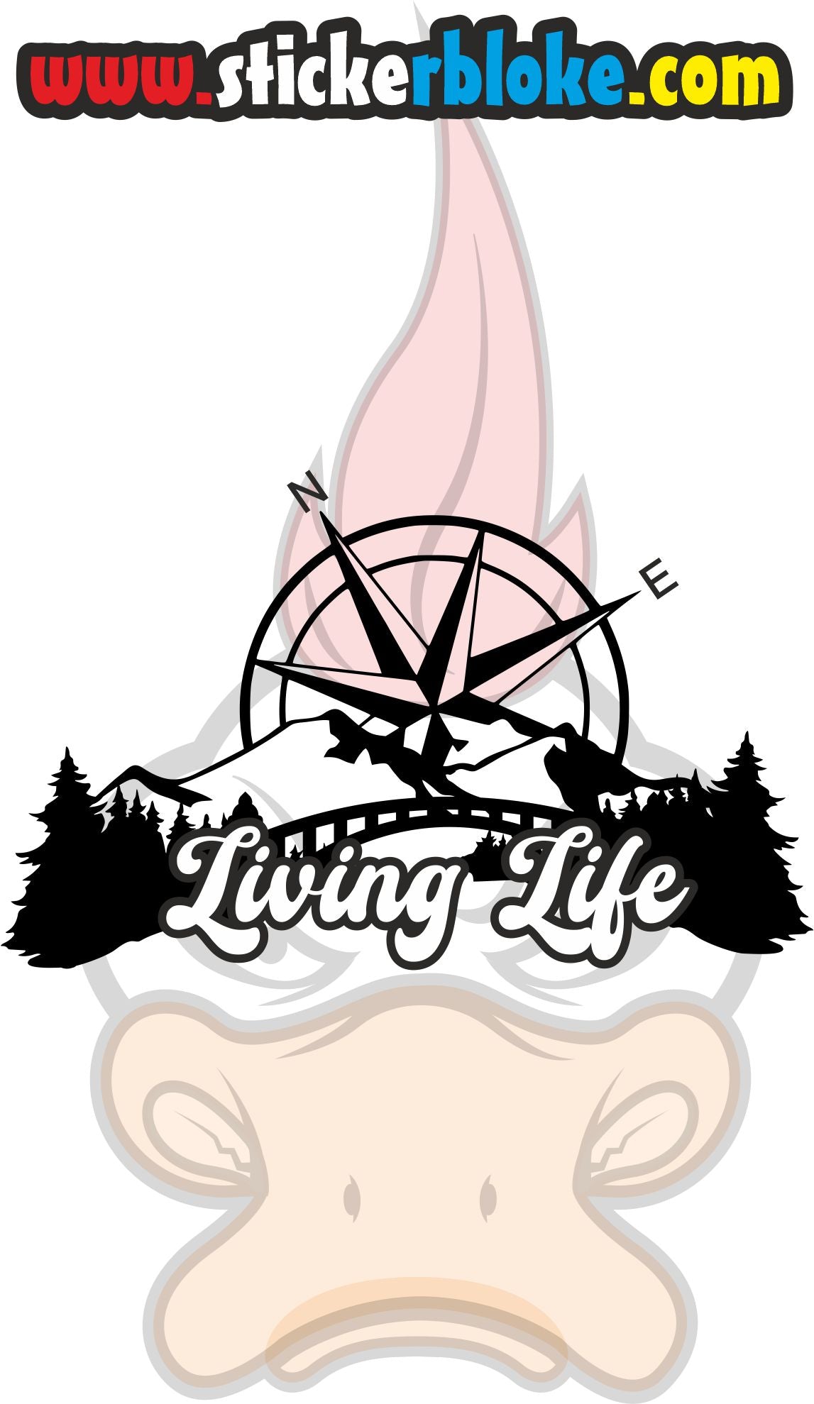 LIVING LIFE COMPASS AND BRIDGE STICKER – STICKERBLOKE