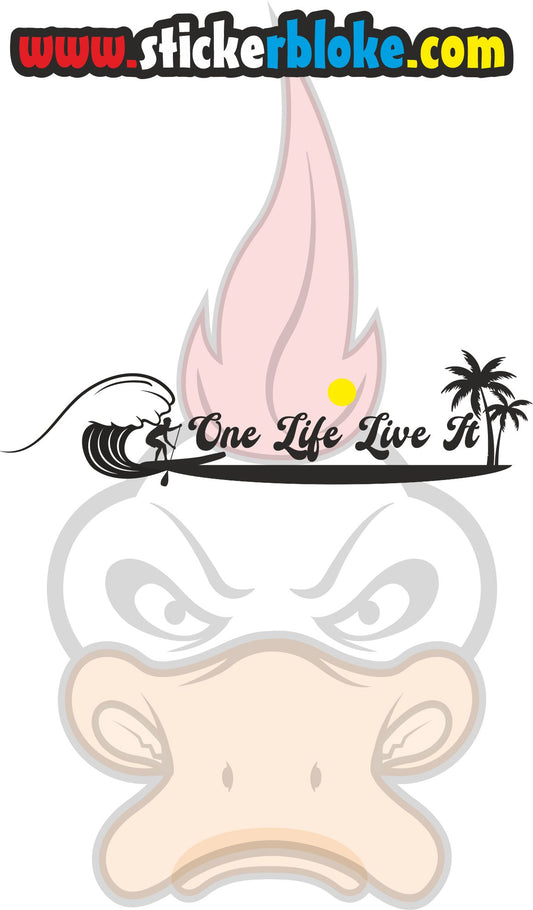 ONE LIFE LIVE IT PADDLEBOARDER STICKER