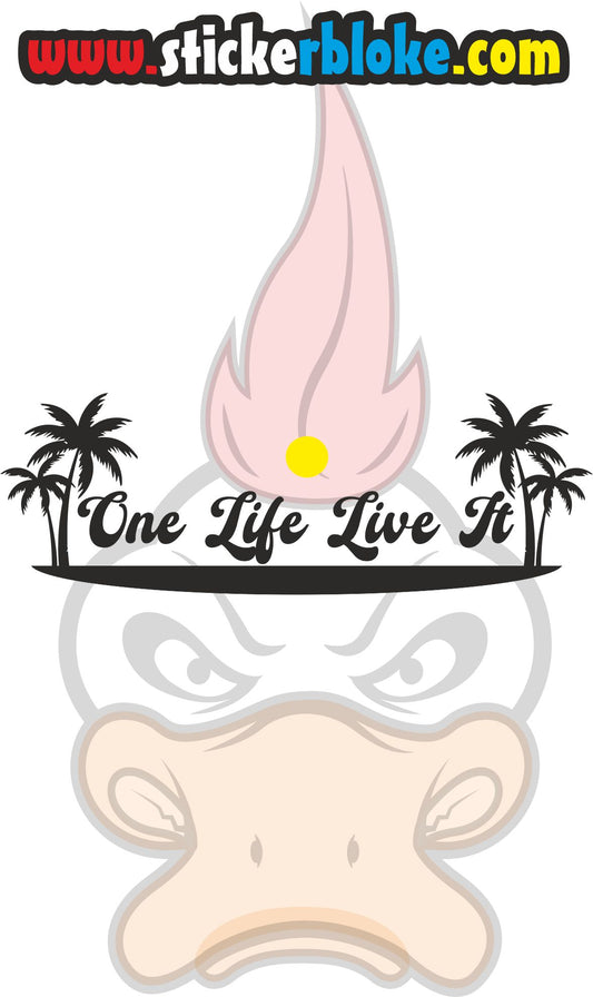 ONE LIFE LIVE IT PALM TREES STICKER