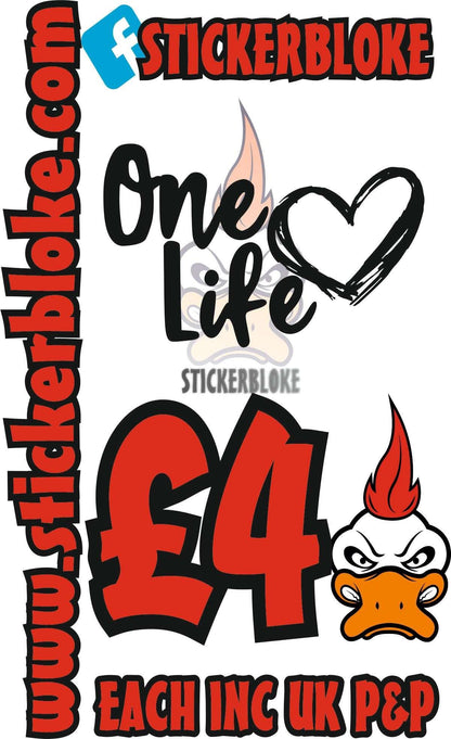ONE LIFE HEART - STICKERBLOKE