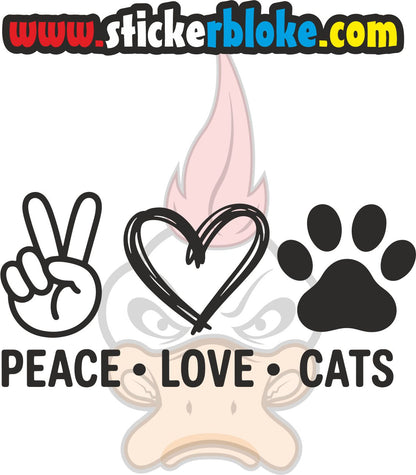 PEACE LOVE CATS STICKER