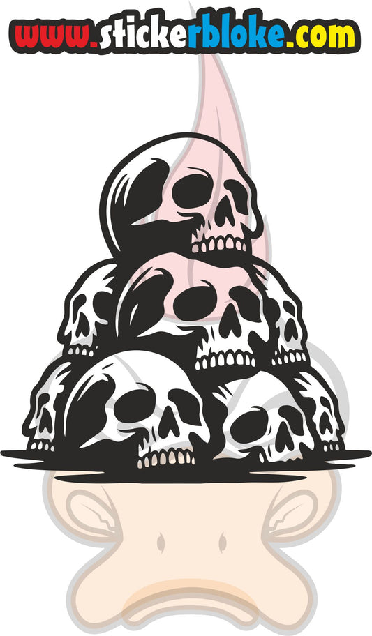 SKULLS IN A PILE STICKER