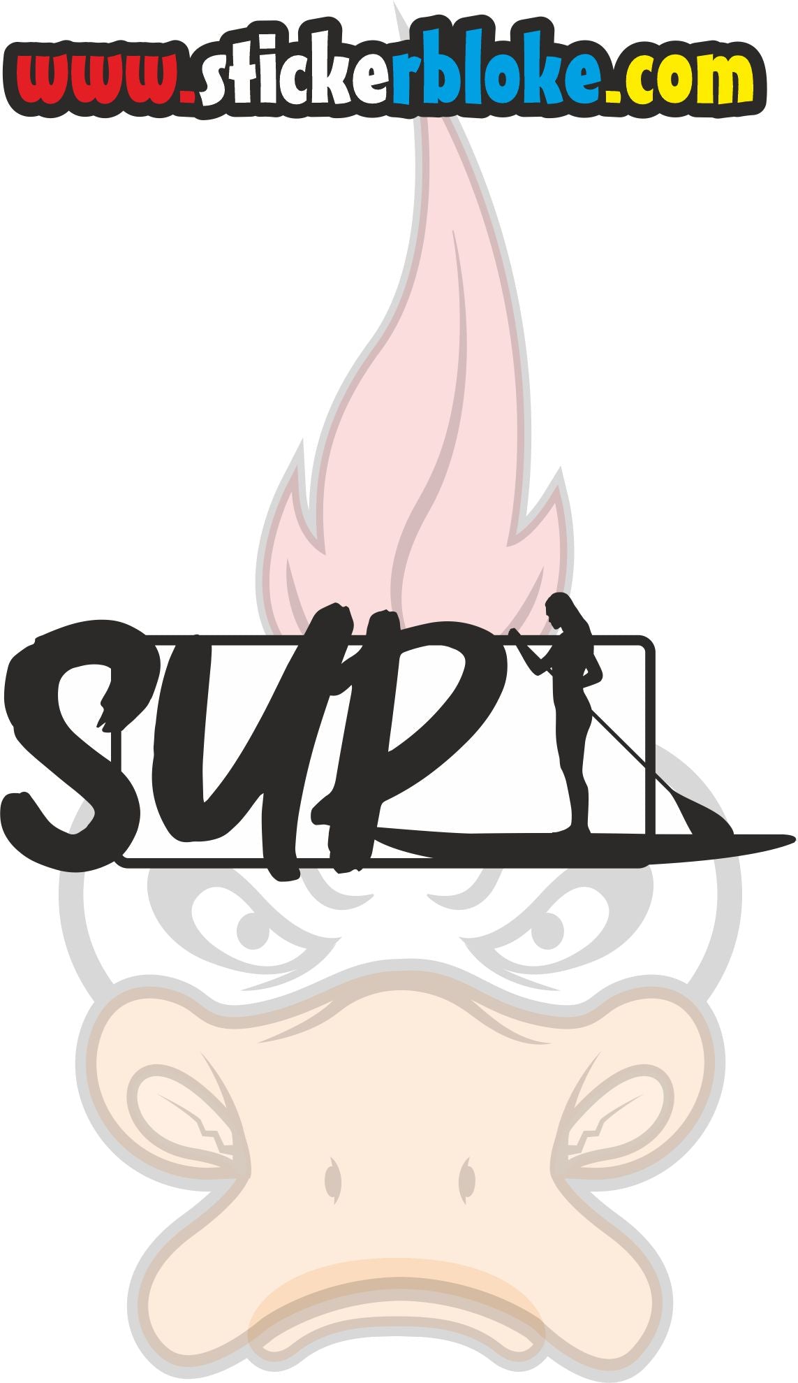 SUP LADY STANDING – STICKERBLOKE