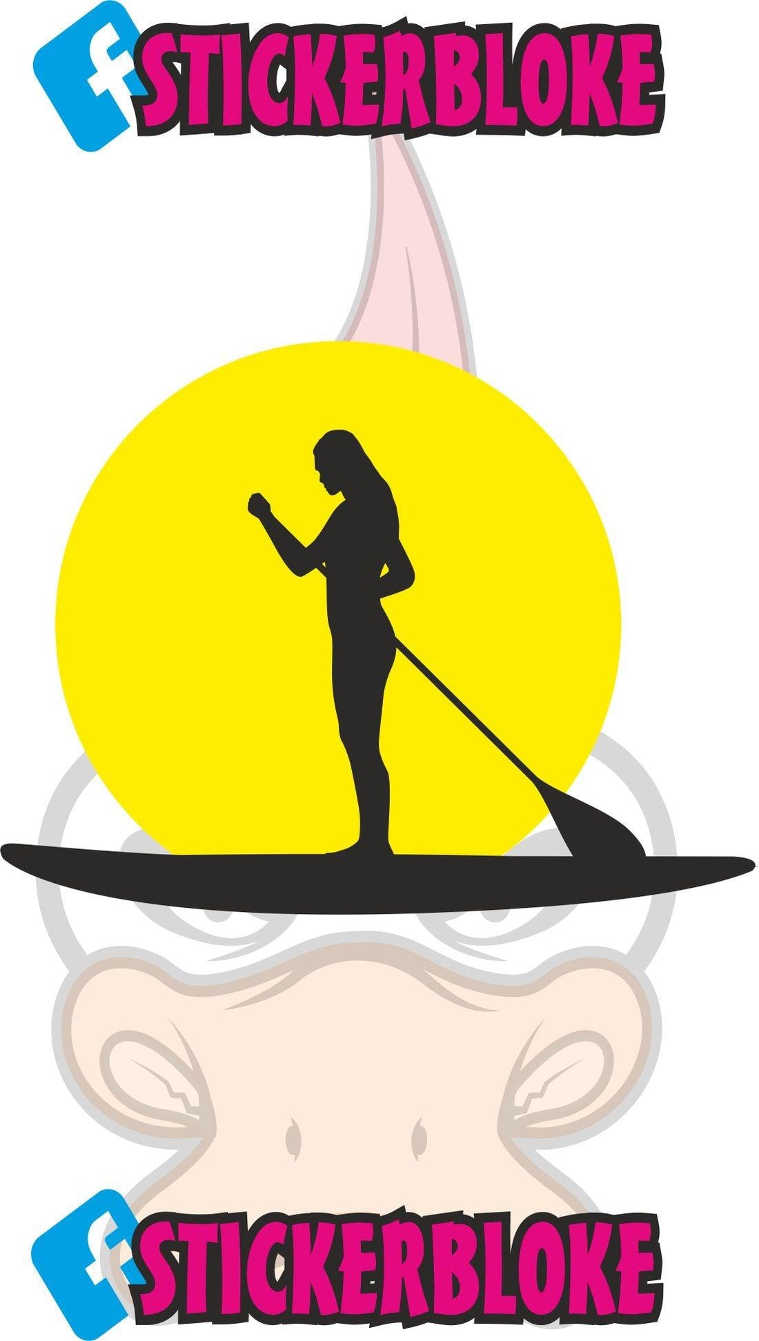 SUP FEMALE WITH SUN STICKER – STICKERBLOKE